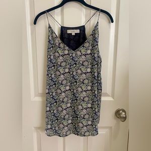 LOFT strappy lined tank top in floral pattern Sz M